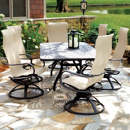 Dining Set with 6 Chairs and Rectangle Table